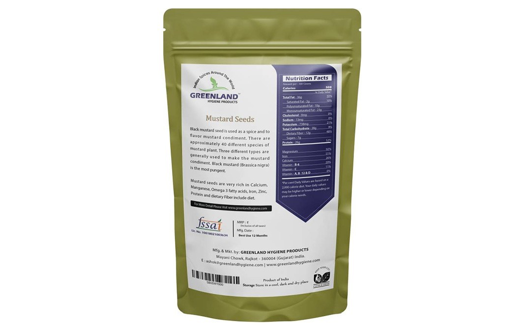 Greenland Black Whole Mustard Seeds   Pack  1 kilogram